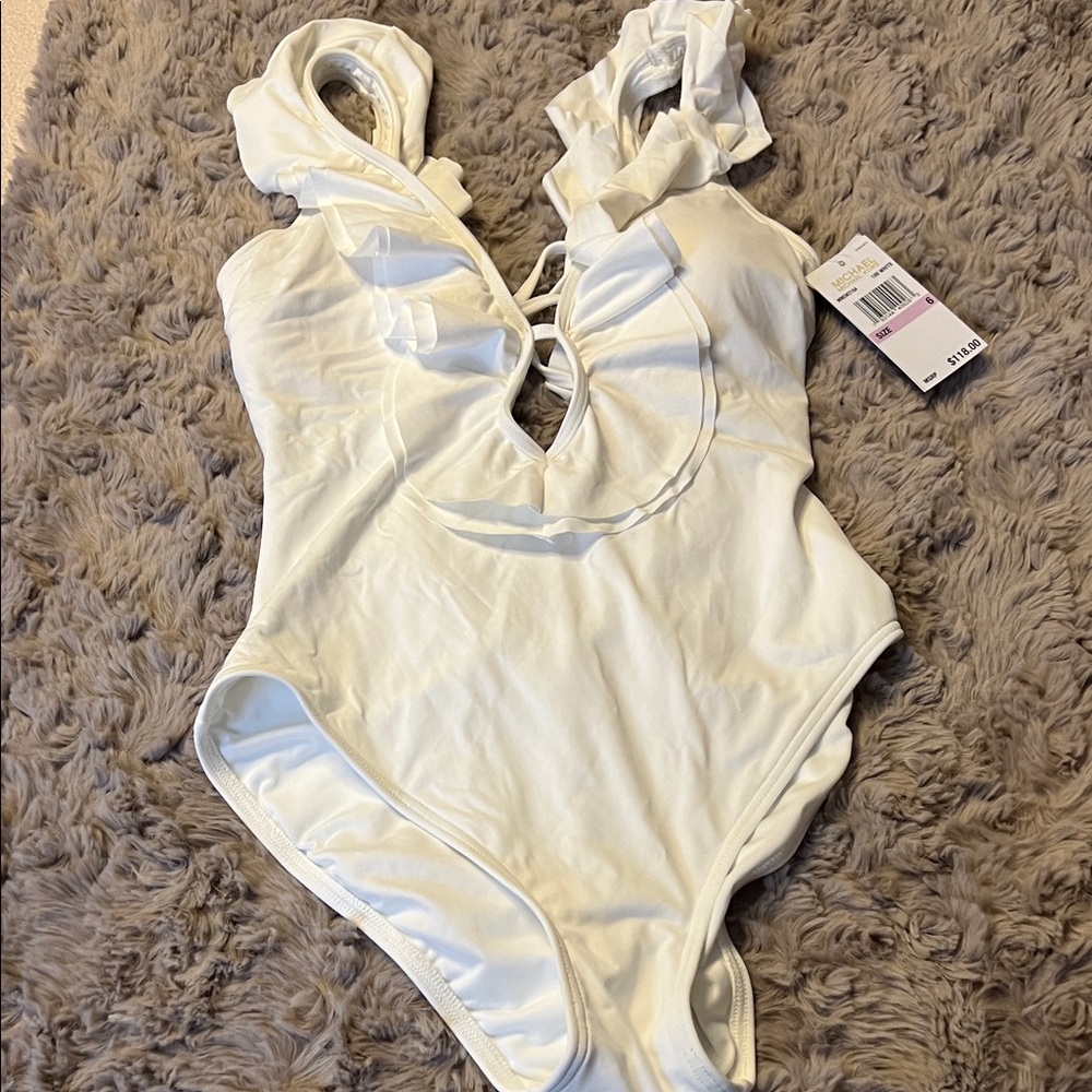 Michael Kors White One Piece Swimsuit